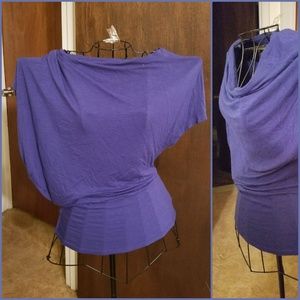 Asymmetrical Drapey Blue Shirt Size Small NWOT